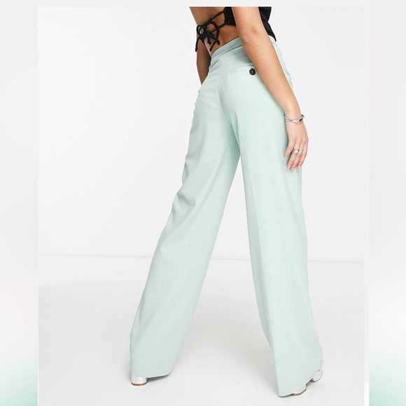 Petite wide leg slouchy dad tailored pants - Picture 2 of 2